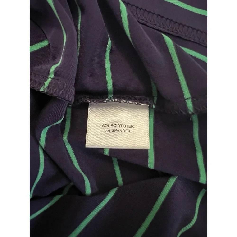 Peter Millar Polo Golf Shirt Mens XXL Bandon Dunes Purple Green Striped Collar